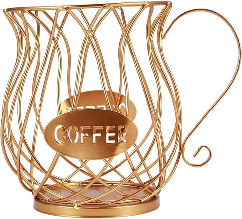 POWSTRO K Coffee Pod Storage, K Cup Holder, Coffee Cup Basket and Organizer Mug, Cup Keeper Coffee for Kitchen Cafe Bar Tearoom Countertop Item St...