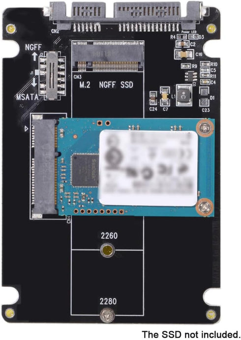 Cablecc Combo M.2 NGFF B-Key & mSATA SSD to SATA 3.0 Adapter Converter Case Enclosure with Switch...