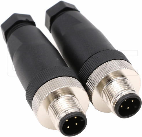 Eonvic M12 4 Pin Male Connector, 12mm A Code Industrial Circular Connector, Unshiled Field Assembly Wireable Sensor IP67 250V 4A AC/DC Straight 2p...