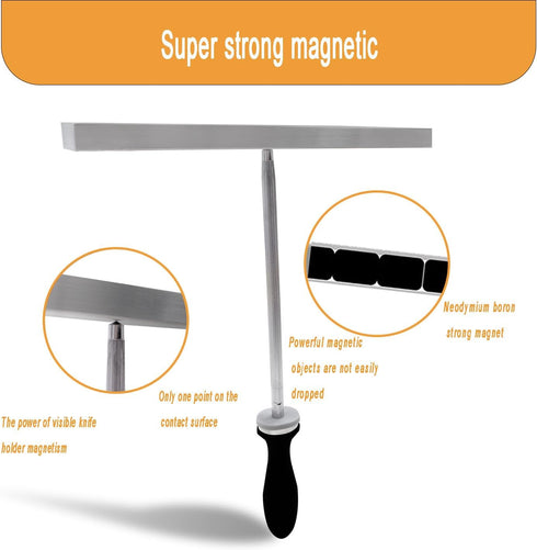 16 Inch Stainless Steel Magnetic Knife Holder, Adhesive Magnet Strip for Kitchen Utensils & Tools, Strong Magnetic Suction, 2 Installation Methods...