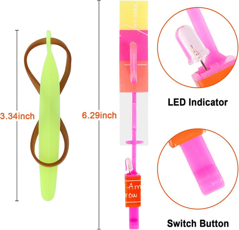 60 PCS Glow Flying Toys Sets(30 Slingshot+30 LED copters) Party Favors Glow in The Dark Party Supplies Summer Outdoor Game for Kids...
