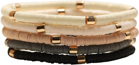 SEMATA Coffee Bracelets for Women Bracelets Making Kit Clay Beads for Jewelry Making Clay Beads for Bracelets Making Bracelet Clay Bead Kit Friend...