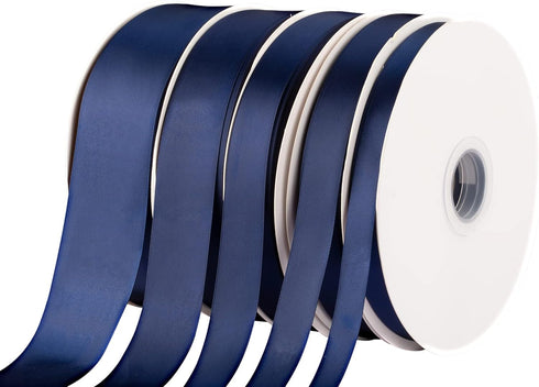7/8" X 100 Yards Double Faced Satin Ribbon Navy Polyester Ribbon for Gift Wrapping Wedding Decoration Floral Arrangement Crafts...