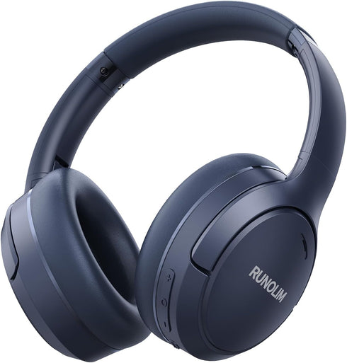 RUNOLIM Hybrid Active Noise Cancelling Headphones, 65H Playtime, Built-in Microphone, Bluetooth Wireless Over Ear Foldable Headphones with HiFi Au...