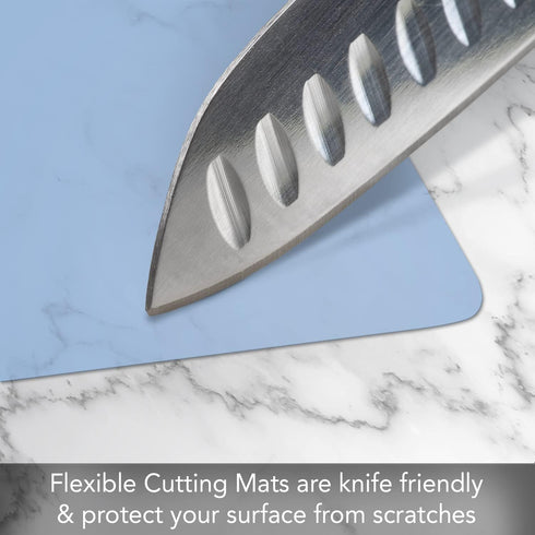 Cut N' Funnel Multi-Color Flexible Plastic Cutting Board Mats 4 Pack Made in the USA Colored Coded, BPA Free, 11.5” x 15”...