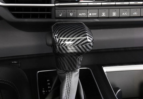 Car Interior Accessories Gear Stick Shift Knob Trim Sticker Head Trim Fit for Toyota Sienna 2021-2023 ABS 2PCS(Carbon Fiber Style)...