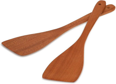 Wooden Spatula for Cooking 12.8 Inches Flat Wooden Spatula for Non Stick Cookware Long Handle Flat Frying Spatula Natural Wooden Cooking Utensils ...
