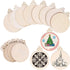 Max Fun 60PCS 3.5" DIY Wooden Christmas Ornaments Unfinished Predrilled Wood Slices Circles for Crafts Round Centerpieces Discs Holiday Hanging De...
