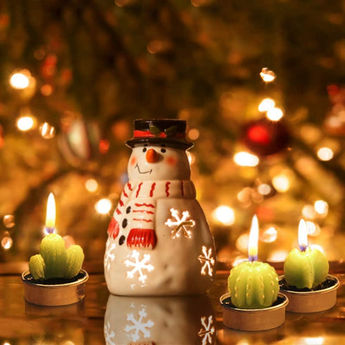Ornerx 1.5" Cute Cactus TeaLights 6 PCS Succulent Decorative Candles...