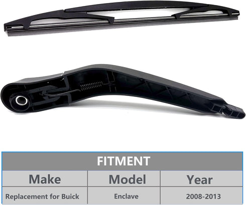 Replacement for Buick Enclave 2008-2013 Windshield Wiper Arm & Blade, Rear Window Wiper Arm Blades Set, Factory OE Replacement for 15280813, 25820...