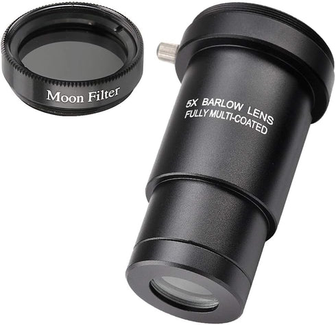 1.25-inch 5X Barlow Lens & Moon Filter Kit-for Telescope Eyepieces...