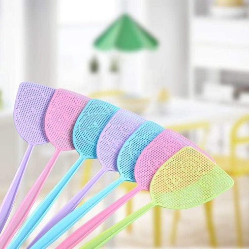 Fly Swatter, 4 Pack Strong Plastic Fly Swat Set Heavy Duty with Long Flexible Handle Multi Pack Assorted Colors...