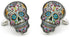 Day Of The Dead Cuff Links Muti-color Brass Material Sugar Skull Design Cufflinks with Gift Box...