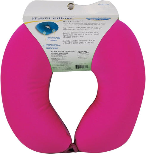 Cloudz Dual Comfort Microbead Airplane Travel Neck Pillow. Soft Cozy Plush Fabric on One Side, Cool Relaxing Spandex on The Other! Customize Your ...