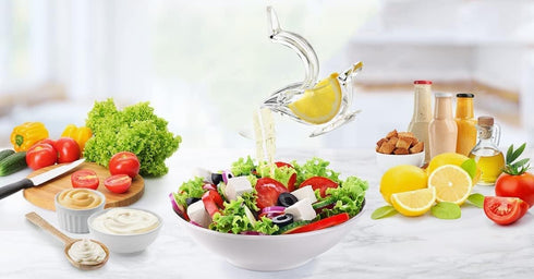 New Acrylic Manual Lemon Slice Squeezer, Portable Transparent Fruit Juicer, Elegance Bird Shape, Hand Juicer for Orange Lemon Lime Pomegranate (4P...