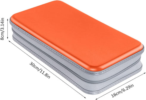CD Case Holder, 80 Capacity CD/DVD Case Holders Wallet Hard Plastic CD DVD Disc Cases Storage Binder for Car Home Office Travel (Orange)...