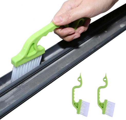 2pcs Hand-held Groove Gap Cleaning Tools Door Window Track Kitchen Cleaning Brushes(Green)...