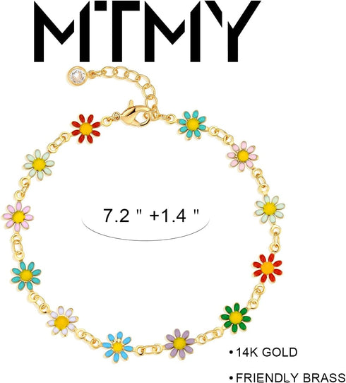 MTMY Gold Chain Bracelet for Women 14K Gold Plated Dainty Bracelets with Adjustable Chain Cute Bracelet Gold Trendy Jewelry...
