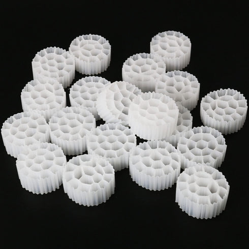 100pcs Aquarium Fish Tank Koi Pond Plastic Biochemical Filter Media for Fish Tank Sump Koi Pond Aquaponics Aquaculture Hydroponics Diameter 25mm, ...