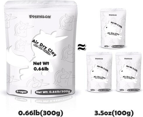 ESSENSON White Air Dry Clay, 10.6 Ounce Modeling Clay for Kids, DIY Molding Magic White Clay, Gift for Kids...