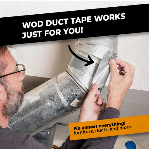WOD DTC10 Advanced Strength Industrial Grade Yellow Duct Tape, 2 inch x 60 ft. Waterproof, UV Resistant for Crafts & Home Improvement...