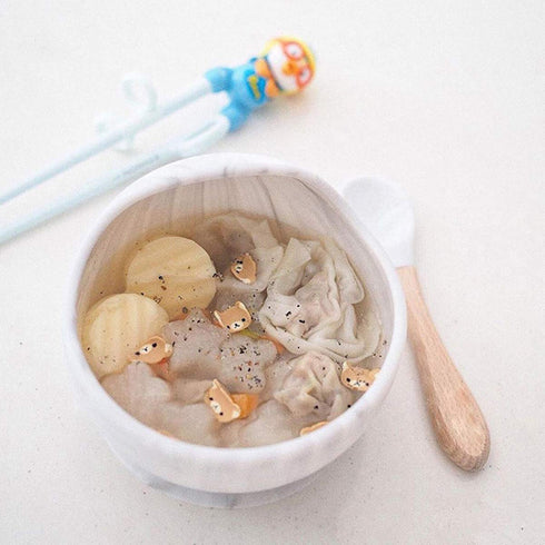 Jakuva Silicone Baby Bowls with Spoon, 2PCS Baby Feeding Set Suction Bowls for Kids Toddlers -BPA Free-Baby Dishes Utensils (Gray & White Marble)...
