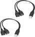 USB 2.0 Adapter, Dual USB Female Jack Y Splitter Charger Cable (2 Pack) for Laptop/Tablet/Smartphone Data Transmission/Charging...