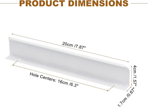 uxcell 10pcs Finger Pulls for Cabinets, Matte White Edge Drawer Pulls Cabinet Finger Pull 160mm/6.3in Hole Center,Furniture Drawer Handles Hidden ...