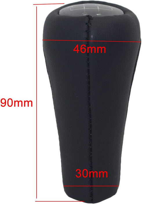 Pursuestar Black Full Leather 5 Speed Manual Shift Knob for BMW 1 3 5 6 Series E30 E32 E34 E36 E38 E39 E46 E53 E60 E63 E83 E84 E90 E91 E92...