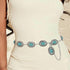 Navoky Turquoise Chain Belts Concho Belt Silver Metal Western Waist Chain Retro Boho Cowgirl Outfit Accessories for women...