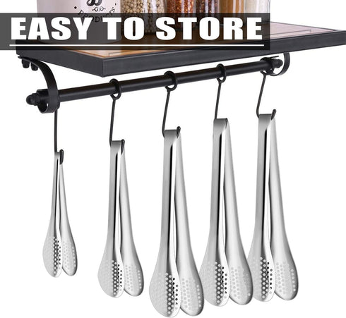 TOPULORS Stainless Steel Tongs Set (7/9/11 Inch) - Heavy Duty Kitchen & BBQ Tongs for Cooking, Grilling, Frying, Baking, Salad, Buffet - Dishwashe...