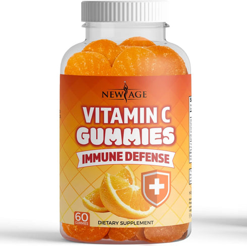NEW AGE Vitamin C Gummies Orange Vitamin C Gummy - Supports Healthy Immune System - Vegetarian without Gluten (60 Gummies)...