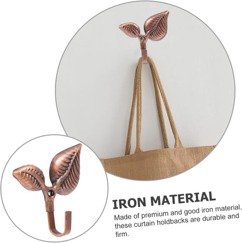 Leaf Wall Hooks 4 Sets Leaf Hook Black Coat Hooks Decorative Hooks Wall Hat Hook Office Wall Hanging Screw Iron Coat Hook Leaves...