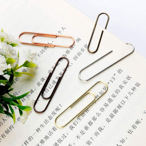 Rurili 50 Pieces 50 mm Metal Paper Clips for Office School and Personal Use (Bronze)...