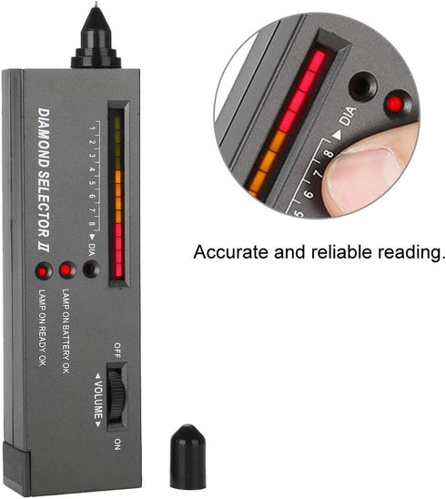 EIMSOAH Portable LED Audio Diamond Tester Jewelry Gemstone Selector Precision Tool with Easy Calibration, Led Light and Audio Indication, Small Te...
