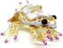 Frog Miniature Figurines Animals Hand Blown Color Glass Art Collectible Gift Decorate 3" (Yellow Purple)...