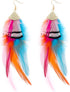 lureme Bohemian Style Boho Multicolor Pheasant Feathers Dangle Earrings for Women and Girls (er006359)...