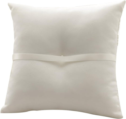 Awtlife Lace Pearl Wedding Ring Pillow Cushion Bearer 8.26 Inch for Beach Wedding...