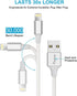 Cable and Charger Cord Compatible with iPhone 15/15 Pro/14/13/12/11/XS/XR/X/8/7/6s/5se/5c/5s, iPad Pro/Mini/Air, iPod Touch - Pack of 5 (Silver).....