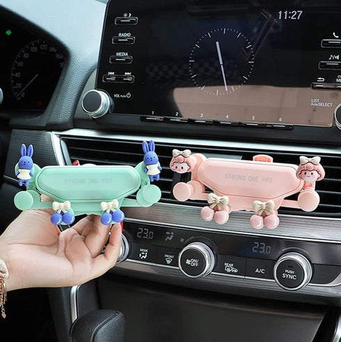 Cartoon Car Vent Phone Mount, Cute Bear Candy Clip Air Vent Phone Holder Car Fit for All Cell Phone, Pretty Car Accessories for Women Mom Wife Fri...