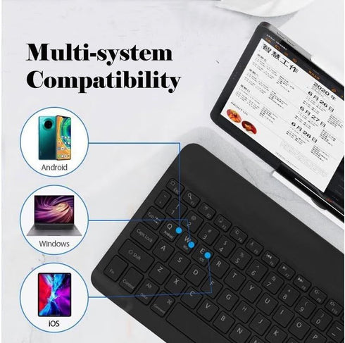 Computer Keyboard and Mouse Combo, Ultra Thin Wireless Keyboard with 3 Adjustable DPI Mouse, Bluetooth Keyboard and Mouse Compatible with PC Lapto...