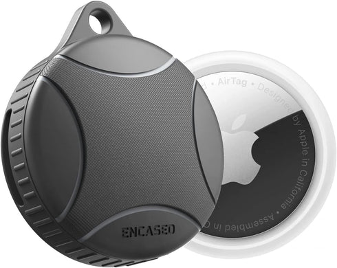 ENCASED 4 Pack Waterproof Airtag Keychain Holder (IPX8) Case for Apple Air Tag Holder Military-Grade Drop/Shockproof, Protective Screw-down Cover ...