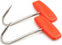 TIHOOD 2PCS Meat Hooks for Butchering,T Shaped Boning Hooks with Handle 6 inch Stainless Steel Butcher Shop Tool Kit (Orange x2)...