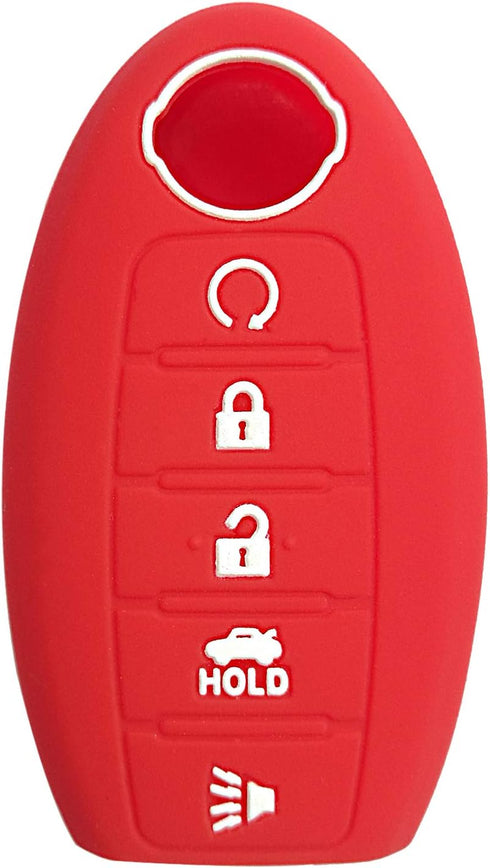 Coolbestda Silicone 5buttons Smar Key Fob Remote Cover Case Skin Jacket for 2018 2017 Nissan Armada Murano Rogue Maxima Altima Sedan Pathfinder KR...