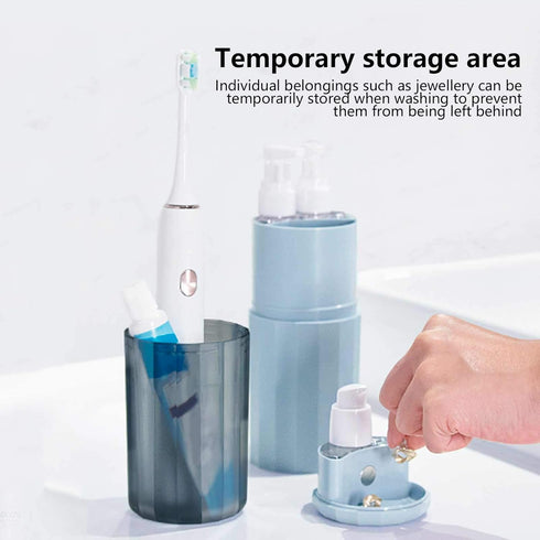 Garosa Toothbrush Cup Travel Portable Toothbrush Holder Multifunction Travel Cup Organizer Including 300ml Tooth Cup 45ml 30ml Travel Bottle for T...
