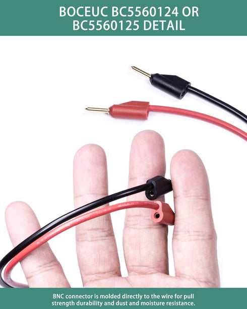 BNC Test Leads, BNC (F) to Stackable Pin Tip Plugs, Test Lead Breakout Cable for Multimeter...