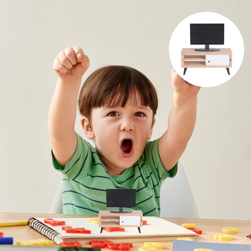 Toyvian 1/12 Scale Dollhouse Miniature Tv Dollhouse Living Room Television Mini Tv Mini Tv Cabinet Doll House Furniture Tiny Tv Set for Dollhouse ...
