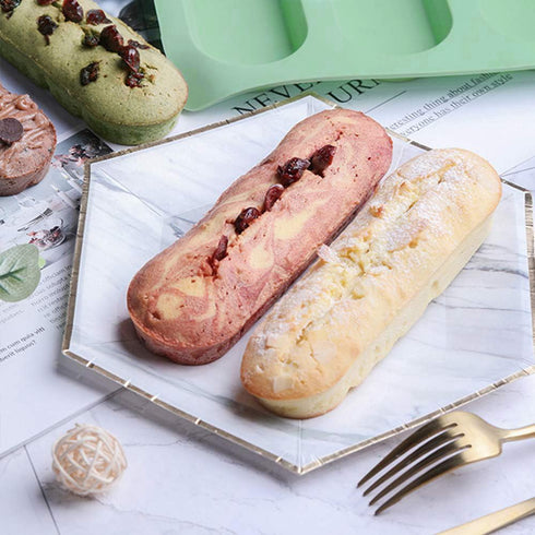 2 Pcs Eclair Mold Silicone Hot Dog Bun Molds Granola Bar Mold Nonstick & Heat proof Baking Pan Bread Mold for Homemade Hotdog Bun Rolls...