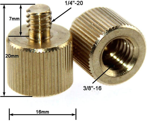 CAMVATE 3/8" -16 Female to 1/4"-20 Male Tripod Thread Reducer Adapter for Tripod(2 Pieses) - 1233...