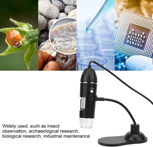LED Digital Microscope, Aluminum Alloy Microscope, Electronic Biological Research Industrial for Archaeological Research Insect Observation...